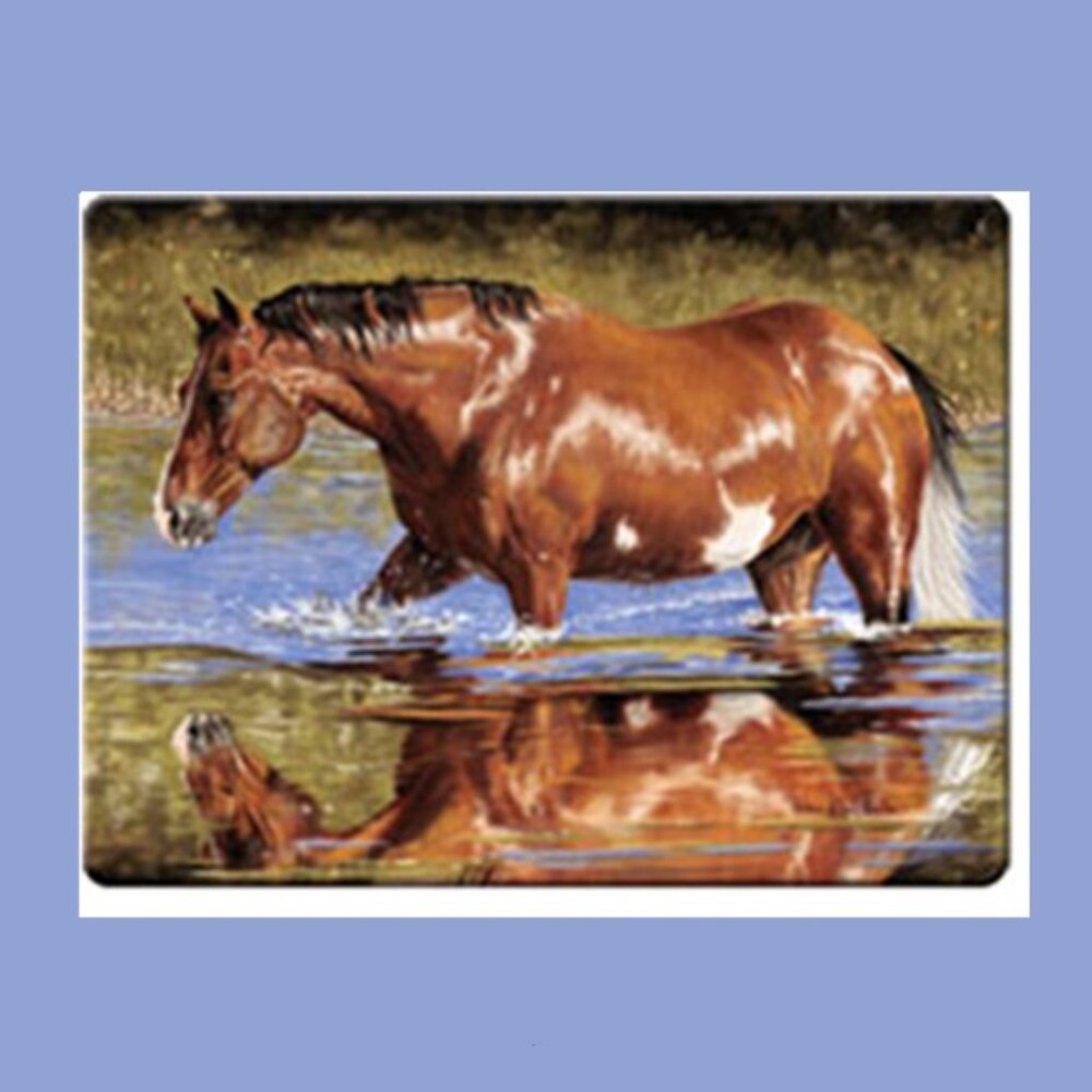 Horse Scene Cutting Board 16" wide x 12" tall Tempered Glass Cutting Board 788-A